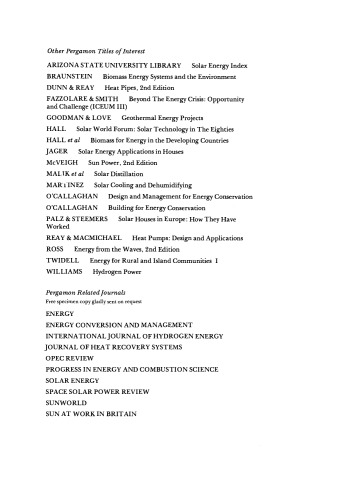 Energy for Rural and Island Communities. Proceedings of the Second International Conference, Held at Inverness, Scotland, 1–4 September 1981