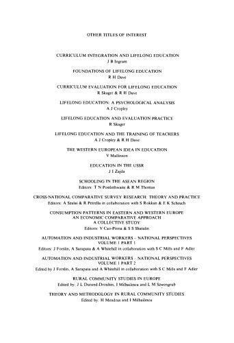 Comparative Research on Education. Overview, Strategy and Applications in Eastern and Western Europe