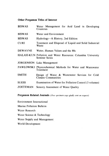 Principles of Water Quality Control