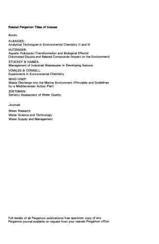 Biological Monitoring in Water Pollution