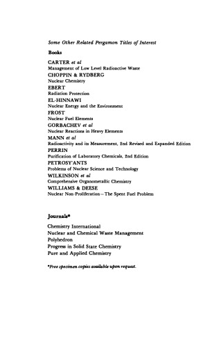 Actinides in Perspective. Proceedings of the Actinides–1981 Conference, Pacific Grove, California, USA, 10–15 September 1981