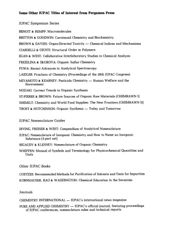 Chemistry for the Future. Proceedings of the 29th IUPAC Congress, Cologne, Federal Republic of Germany, 5–10 June 1983