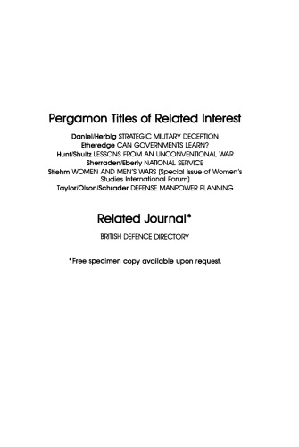 Toward a Consensus on Military Service. Report of the Atlantic Council's Working Group on Military Service