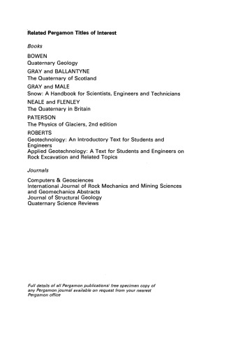 Glacial Geology. An Introduction for Engineers and Earth Scientists