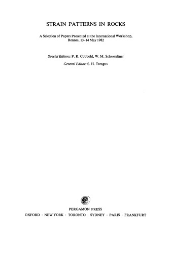 Strain Patterns in Rocks. A Selection of Papers Presented at the International Workshop, Rennes, 13–14 May 1982