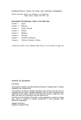 Chlorine. International Thermodynamic Tables of the Fluid State