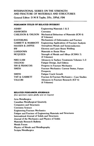 Materials Engineering. Proceedings of the First International Symposium, University of the Witwatersrand, Johannesburg, South Africa, November 1985
