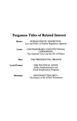 The Politics of Federal Reorganization. Creating the U.S. Department of Education
