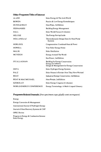 Innovation for Energy Efficiency. Proceedings of the European Conference, Newcastle upon Tyne, UK, 15–17 September 1987