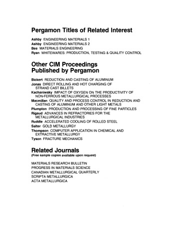 Proceedings of the International Symposium On: Advanced Structural Materials. Proceedings of the Metallurgical Society of the Canadian Institute of Mining and Metallurgy
