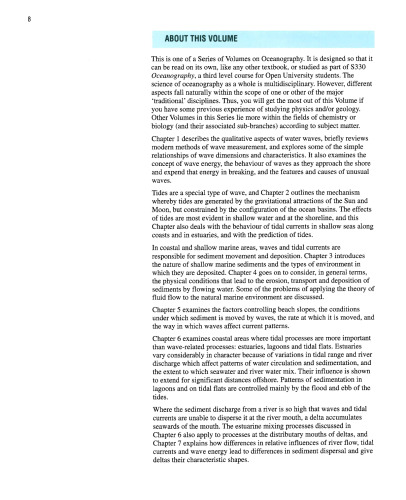 Waves, Tides and Shallow-Water Processes. Prepared by an Open University Course Team