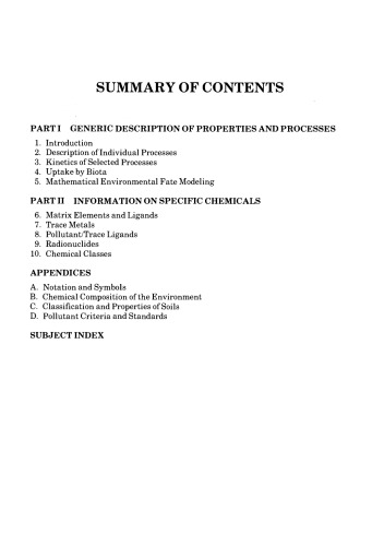 Environmental Inorganic Chemistry. Properties, Processes, and Estimation Methods