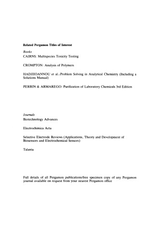 Ion-Selective Electrodes. Proceedings of the Fifth Symposium Held at Matrafured, Hungary, 9–13 October, 1988