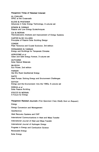 Geothermal Heating. A Handbook of Engineering Economics