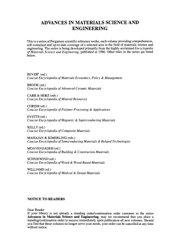 Concise Encyclopedia of Materials Characterization