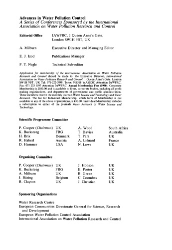 Constructed Wetlands in Water Pollution Control. Proceedings of the International Conference on the Use of Constructed Wetlands in Water Pollution Control, Held in Cambridge, UK, 24–28 September 1990