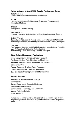 Persistent Pollutants in Marine Ecosystems