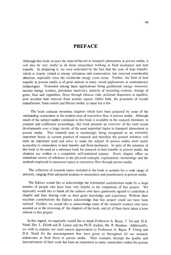 Transport Phenomena in Porous Media