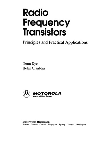 Radio Frequency Transistors. Principles and practical applications