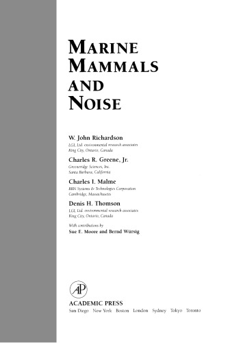 Marine Mammals and Noise