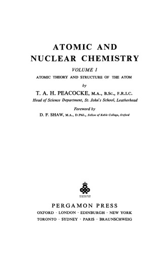 Atomic Theory and Structure of the Atom. Atomic and Nuclear Chemistry