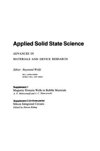 Silicon Integrated Circuits. Advances in Materials and Device Research