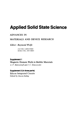 Silicon Integrated Circuits. Advances in Materials and Device Research