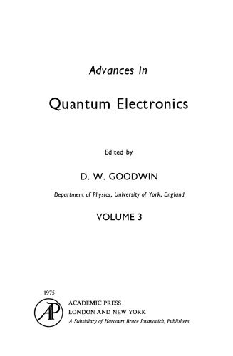 Advances in Quantum Electronics. Volume 3