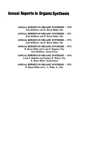 Annual Reports in Organic Synthesis–1975