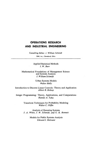 Models for Public Systems Analysis