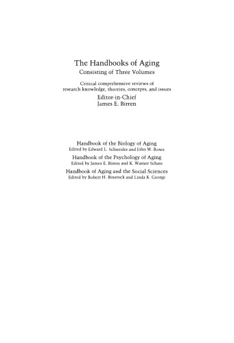 Handbook of the Psychology of Aging