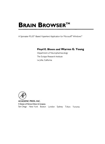 Brain Browser. A Spinnaker Plus™-Based Hypertext Application for Microsoft® Windows™