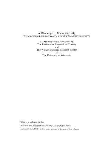 A Challenge to Social Security. The Changing Roles of Women and Men in American Society