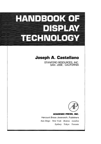 Handbook of Display Technology