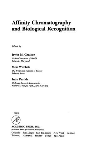 Affinity Chromatography and Biological Recognition