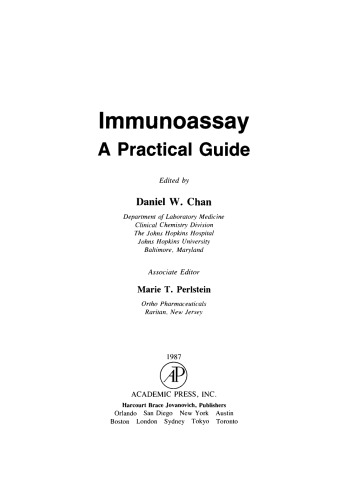 Immunoassay. A Practical Guide