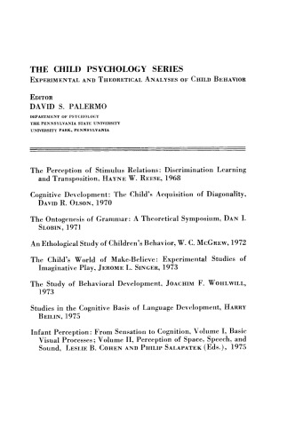 Infant Perception: from Sensation to Cognition. Basic Visual Processes