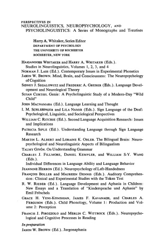 Neuropsychological and Cognitive Processes in Reading