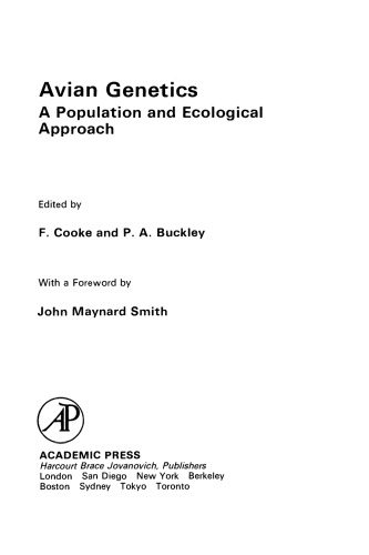 Avian Genetics. A Population and Ecological Approach