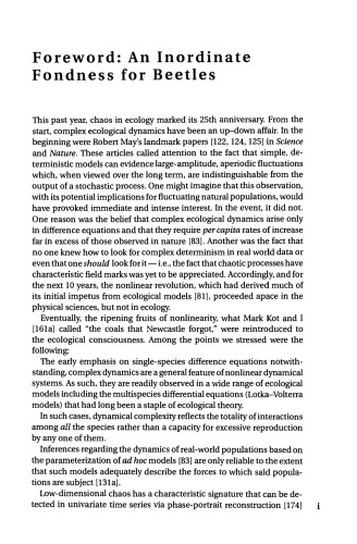 Chaos in Ecology. Experimental Nonlinear Dynamics