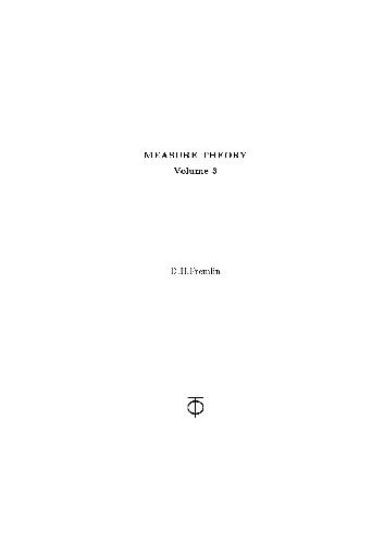 Measure theory/ 3, Measure algebras