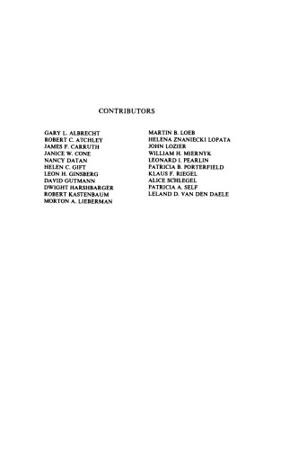 Life-Span Developmental Psychology. Normative Life Crises