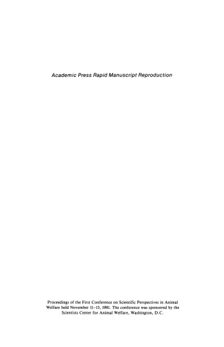 Scientific Perspectives on Animal Welfare