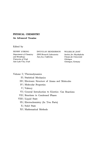 Physical Chemistry: An Advanced Treatise