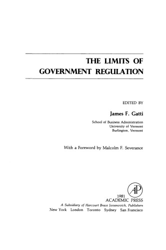 The Limits of Government Regulation
