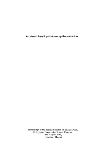 Science Policy Perspectives. USA–Japan