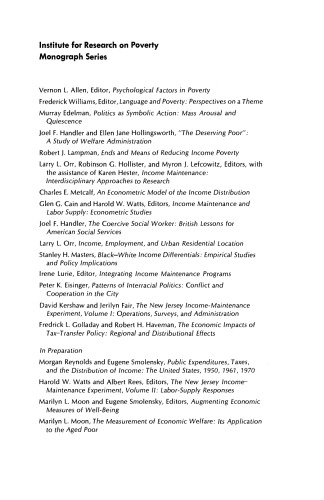 The Economic Impacts of Tax–Transfer Policy. Regional and distributional effects