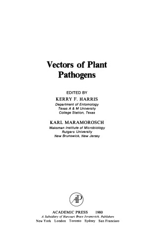 Vectors of Plant Pathogens