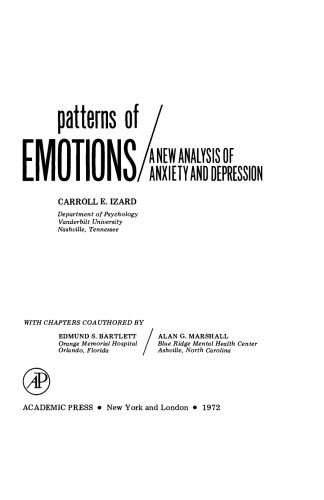 Patterns of Emotions. A New Analysis of Anxiety and Depression