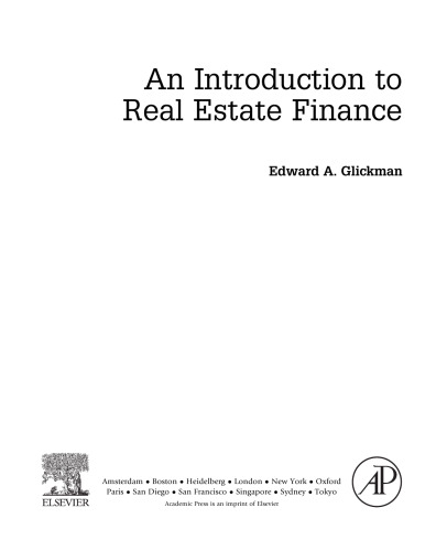 An Introduction to Real Estate Finance